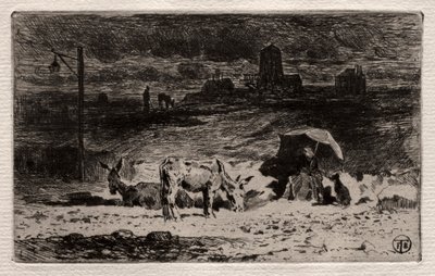Gli asini alla Collina delle Cailles, c. 1875 da Felix Hilaire Buhot