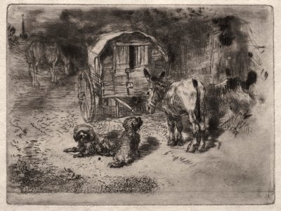 I guardiani della casa, o gli amici del saltimbanco da Felix Hilaire Buhot