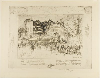 La Place des Martyrs e la taverna della prigione da Felix Hilaire Buhot