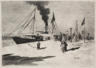 Il Molo di Trouville, 1877 da Felix Hilaire Buhot