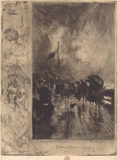 Uno sbarco in Inghilterra (Landing in England) da Felix Hilaire Buhot