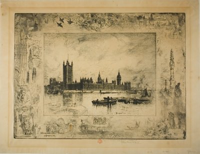 Palazzo di Westminster, Londra da Felix Hilaire Buhot