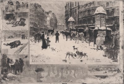 Inverno a Parigi, o Neve a Parigi, 1879 da Felix Hilaire Buhot