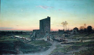 Paesaggio Romano o, La Lavanderia di Albano da Felix Hippolyte Lanoue