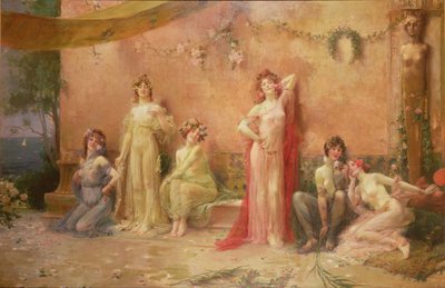 Le Tentatrici Davanti a un Muro Coperto di Graffiti da Felix Hippolyte Lucas