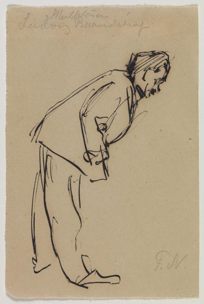 Ritratto di Ludvig Brandstrup, in piedi piegato in avanti da Felix Nylund