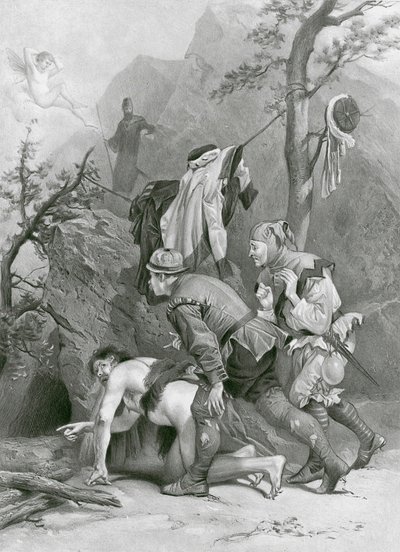 La Tempesta. Atto IV, scena I (incisione) da Felix Octavius Carr (after) Darley