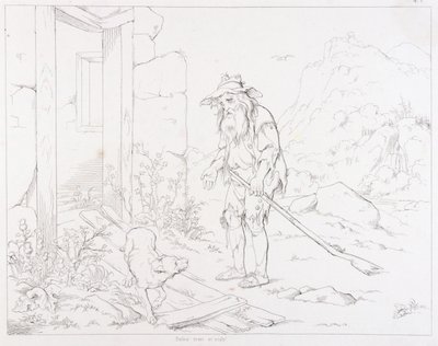 (Rip Van Winkle, illustrazione) Rip torna alla sua casa in rovina da Felix Octavius Carr Darley