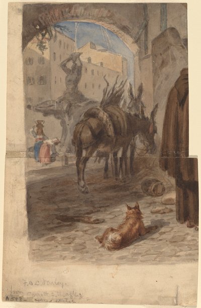 Fontana del Bernini, Roma [recto] da Felix Octavius Carr Darley