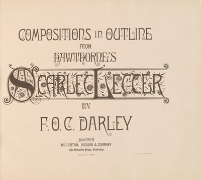 Composizioni in contorno da La lettera scarlatta di Hawthorne da Felix Octavius Carr Darley