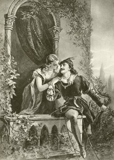 Romeo e Giulietta. Atto III-Scena V da Felix Octavius Carr Darley