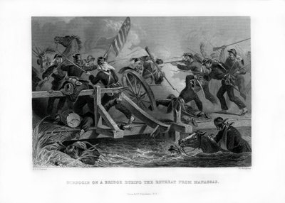 Lotta su un ponte durante la ritirata da Manassas, Virginia, 1862-1867 da Felix Octavius Carr Darley
