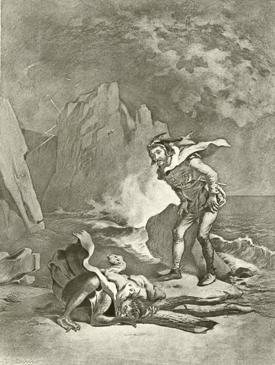 La tempesta. Atto II, Scena II da Felix Octavius Carr Darley