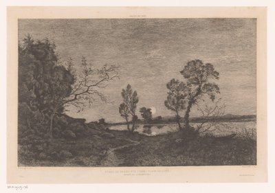 Paesaggio con lago al chiaro di luna da Felix Oudart