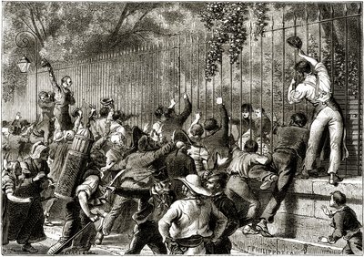 La folla a Parigi acclama Napoleone I, accompagnato da Lucien Bonaparte da Felix Philippoteaux