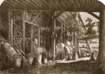 Un magazzino di stracci nel Quartiere Mouffetard, a Parigi, illustrazione da 