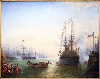 Tolone, visita del Presidente Emile Loubet (1838-1929) alle ali francesi e italiane nell
