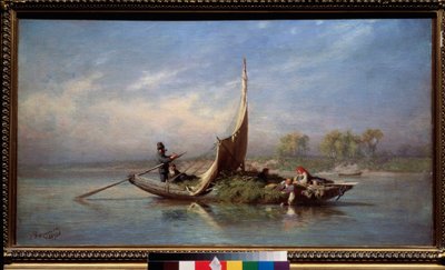 Famiglia in una barca da Feodor Alexandrovich Vassiliev