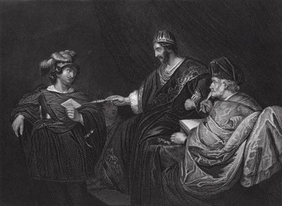 Davide invia una lettera a Joab tramite Uria, II Samuele, Cap XI, v 14 da Ferdinand (after) Bol