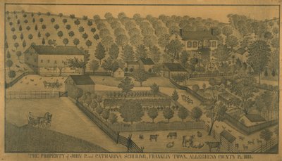 Proprietà di John P. e Catharina Schuring, Franklin Town, Contea di Allegheny, Pennsylvania da Ferdinand A. Brader