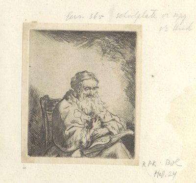 Vecchio con un trifoglio sulla giacca da Ferdinand Bol (attributed to)