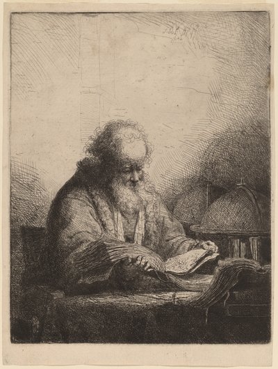 Un vecchio che legge da Ferdinand Bol