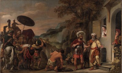 Eliseo rifiuta i doni di Naaman da Ferdinand Bol