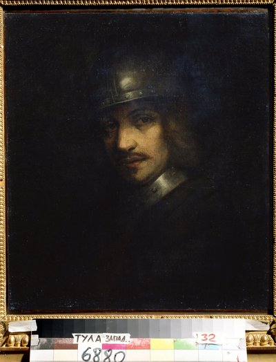 Ritratto di uomo con elmo da Ferdinand Bol