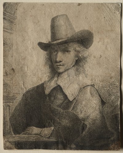 Ritratto di un uomo con un cappello alto, 1642-1651 da Ferdinand Bol