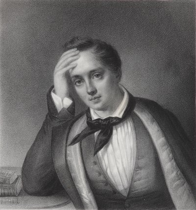 Ritratto del poeta Yevgeny Abramovich Baratynsky 1800-1844, anni 1830 da Ferdinand Chevalier
