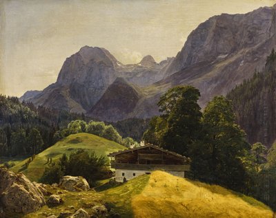 Il Taubensee con lo Steinberg nel Ramsau presso Berchtesgaden, vista sulla Reiteralpe da Ferdinand Georg Waldmuller