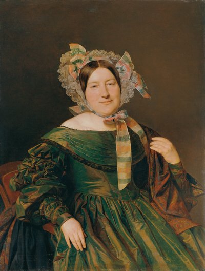 Donna in abito verde e salmone cangiante da Ferdinand Georg Waldmuller
