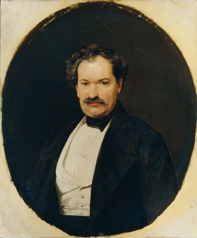 Gentiluomo in abito nero con gilet bianco da Ferdinand Georg Waldmuller
