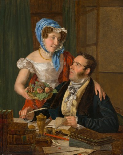 Il cartografo professor Josef Jüttner e sua moglie, 1824 da Ferdinand Georg Waldmuller