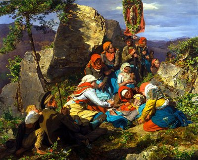 Il pellegrinaggio interrotto Il pellegrino malato, 1858 da Ferdinand Georg Waldmuller