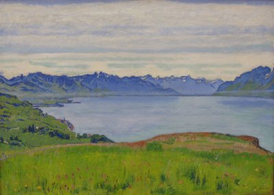 Paesaggio sul Lago di Ginevra con vista verso il Vallese da Ferdinand Hodler