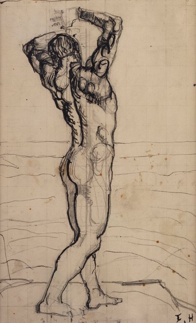 Nudo maschile, studio per La Verità; Mannlicher Akt, Studie zur Wahrheit, c.1902 da Ferdinand Hodler