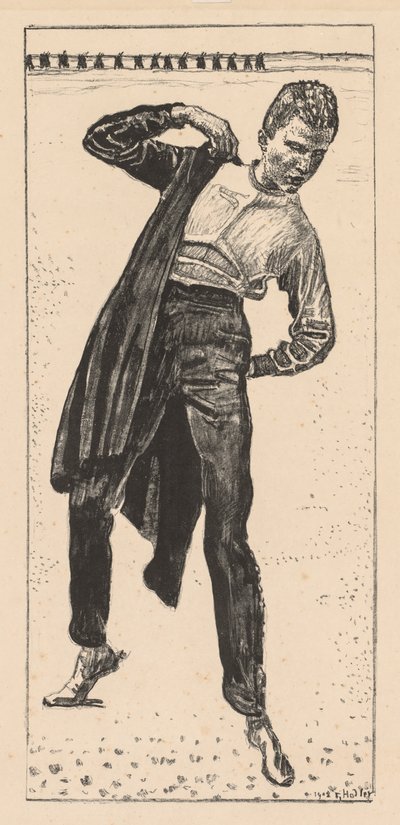 Studente che si mette il cappotto da Ferdinand Hodler
