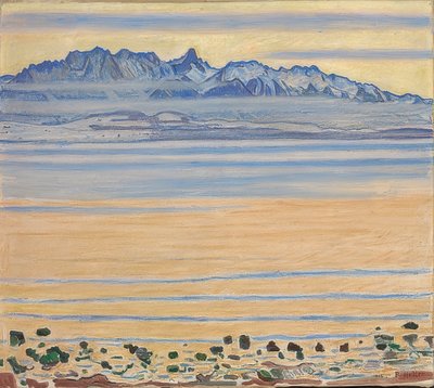 Lago di Thun con la catena dello Stockhorn da Ferdinand Hodler