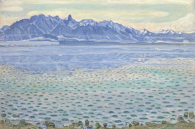 Lago di Thun con catena dello Stockhorn da Ferdinand Hodler