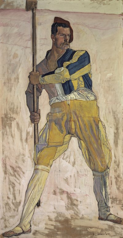 Guerriero con alabarda, c. 1898 da Ferdinand Hodler