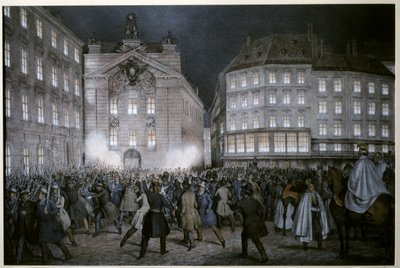 RIVOLUZIONE DI MARZO: Gli studenti prendono le armi alla vigilia del 13 marzo da Ferdinand Hofbauer