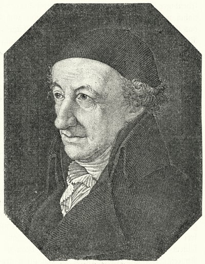 Ritratto del poeta tedesco Christoph Martin Wieland in vecchiaia (incisione) da Ferdinand Jagemann