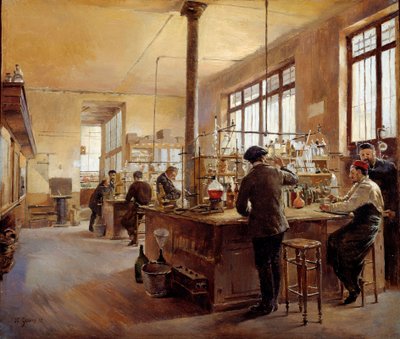 Il laboratorio municipale ha la prefettura di polizia boulevard du palace. Dipinto di Ferdinand Joseph Gueldry (1858-1945) da Ferdinand Joseph Gueldry