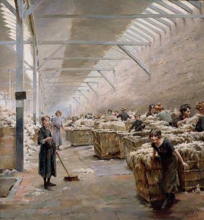 Tessitura, selezione della lana, 1913 da Ferdinand Joseph Gueldry