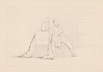 Gertrude salì sul ginocchio di un padre vedovo da Ferdinand Joubert, after George Elgar Hicks