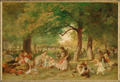 Nachmittag im Prater - Un pomeriggio al Prater ... (dipinto su tela) da Ferdinand Julius Wilhelm Laufberger