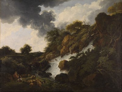 Paesaggio montano con cascata da Ferdinand Kobell