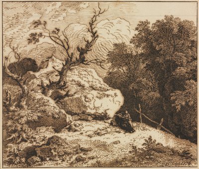 Eremita in un Paesaggio Boschivo da Ferdinand Kobell