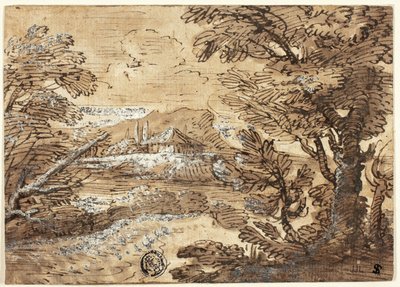 Paesaggio con casa in lontananza da Ferdinand Kobell